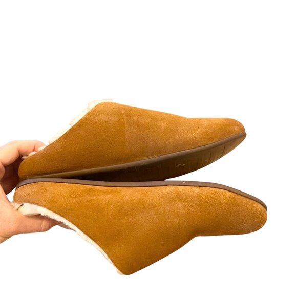Fit Flop Chrissie Suede Shearling Slipper Chestnut US 7 EUR 38 Slip On Sandal - Picture 5 of 9